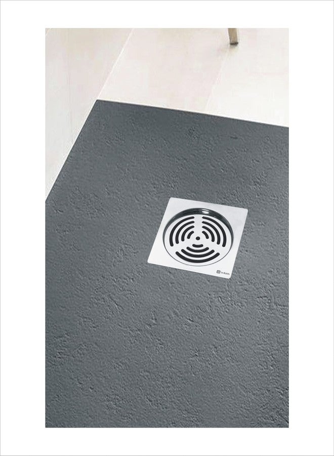 InBāth Floor Drainer/Grating Flat Cut Square with Cockroach Trap| Stainless Steel 304 Grade | 5 x 5 inches (ELES-055 C) - Image 2